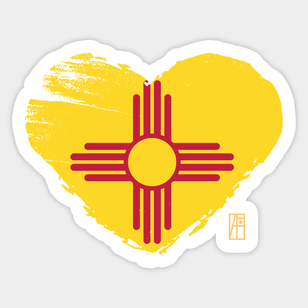 U.S. State - I Love New Mexico - New Mexico Flag Sticker by ArtProjectShop